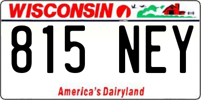 WI license plate 815NEY