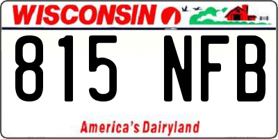 WI license plate 815NFB