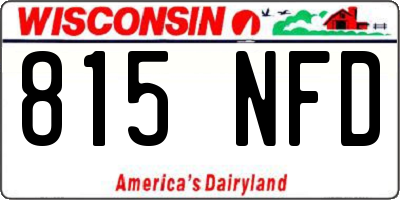 WI license plate 815NFD