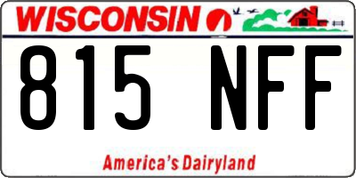 WI license plate 815NFF