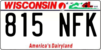 WI license plate 815NFK