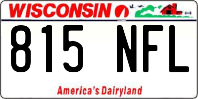WI license plate 815NFL