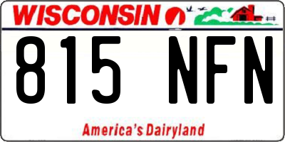 WI license plate 815NFN