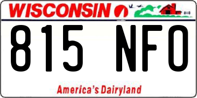 WI license plate 815NFO