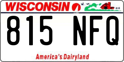 WI license plate 815NFQ