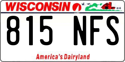 WI license plate 815NFS