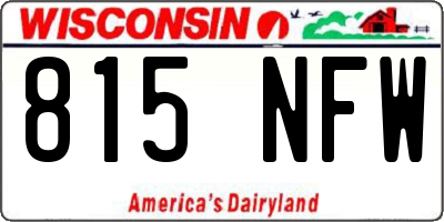 WI license plate 815NFW