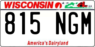 WI license plate 815NGM
