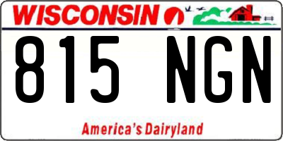 WI license plate 815NGN