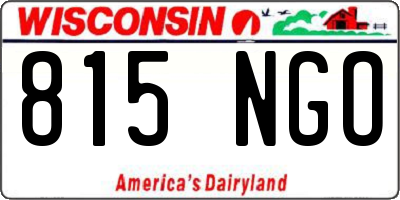 WI license plate 815NGO