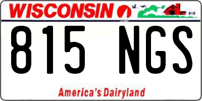 WI license plate 815NGS