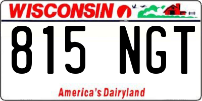 WI license plate 815NGT