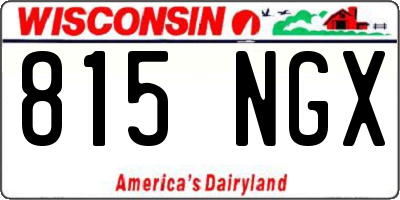 WI license plate 815NGX