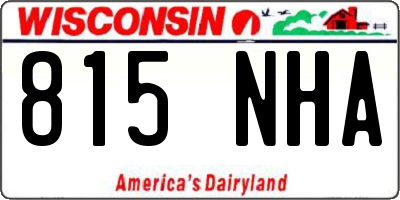 WI license plate 815NHA