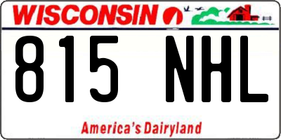 WI license plate 815NHL