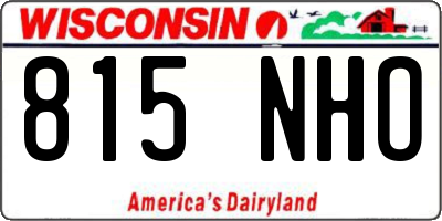 WI license plate 815NHO