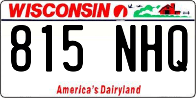 WI license plate 815NHQ