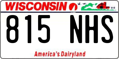 WI license plate 815NHS