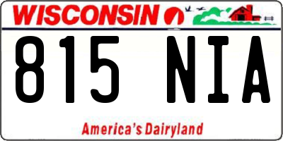 WI license plate 815NIA