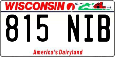 WI license plate 815NIB