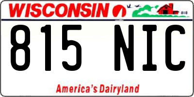 WI license plate 815NIC