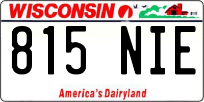 WI license plate 815NIE