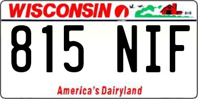 WI license plate 815NIF