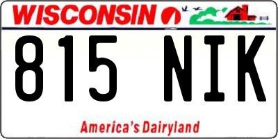WI license plate 815NIK