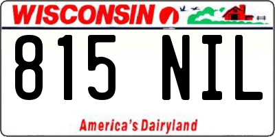 WI license plate 815NIL