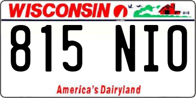 WI license plate 815NIO
