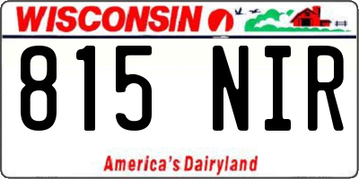 WI license plate 815NIR