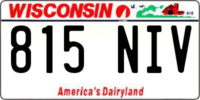 WI license plate 815NIV