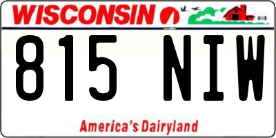 WI license plate 815NIW