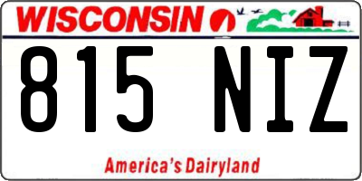 WI license plate 815NIZ