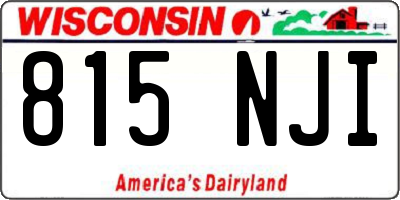 WI license plate 815NJI