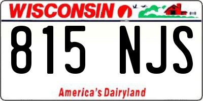 WI license plate 815NJS