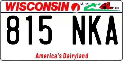 WI license plate 815NKA