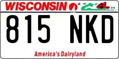 WI license plate 815NKD