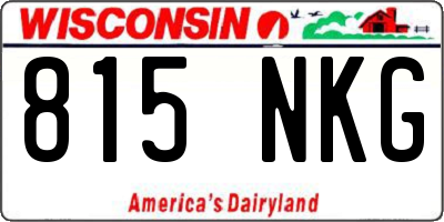 WI license plate 815NKG