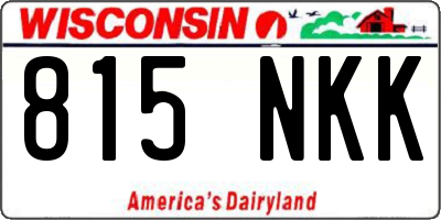 WI license plate 815NKK