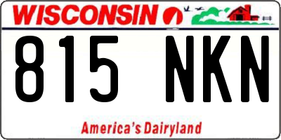 WI license plate 815NKN