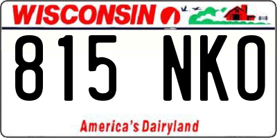 WI license plate 815NKO