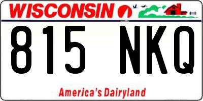 WI license plate 815NKQ