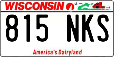 WI license plate 815NKS