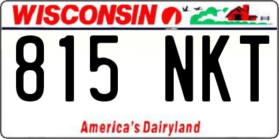 WI license plate 815NKT