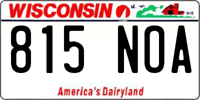 WI license plate 815NOA