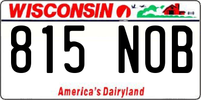 WI license plate 815NOB