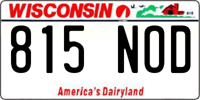 WI license plate 815NOD