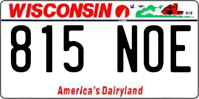 WI license plate 815NOE