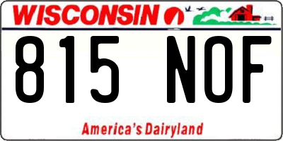 WI license plate 815NOF